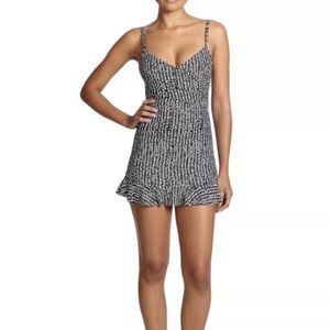 LA BLANCA Swimsuit Swim Dress Black & White Sz 12